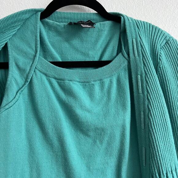 Vintage turquoise blue tie up cardigan - Picture 4 of 6